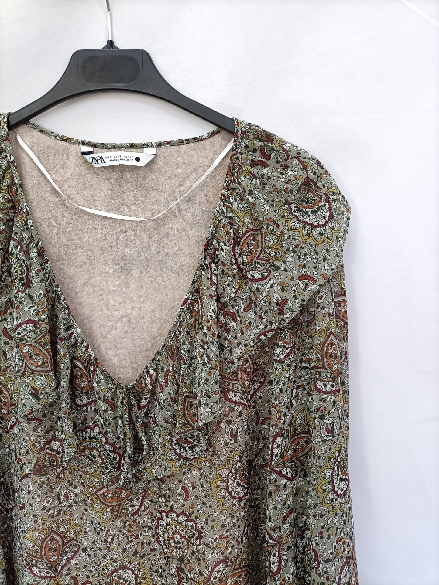 ZARA.Vestido fluido amebas T.s