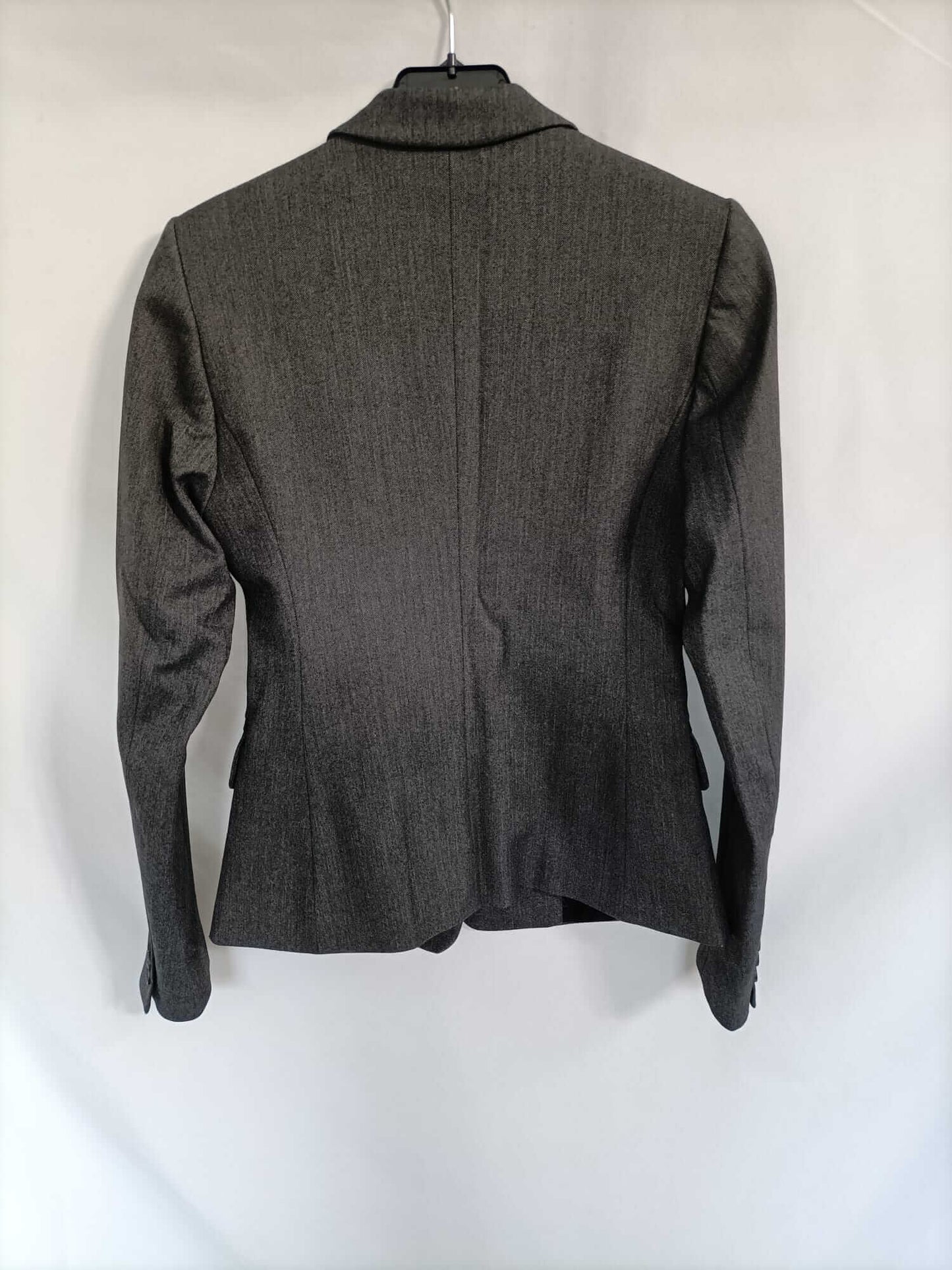 BENETTON. Blazer gris de espiga T.38