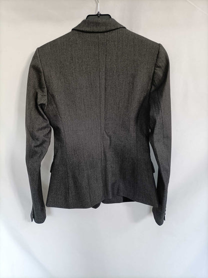 BENETTON. Blazer gris de espiga T.38