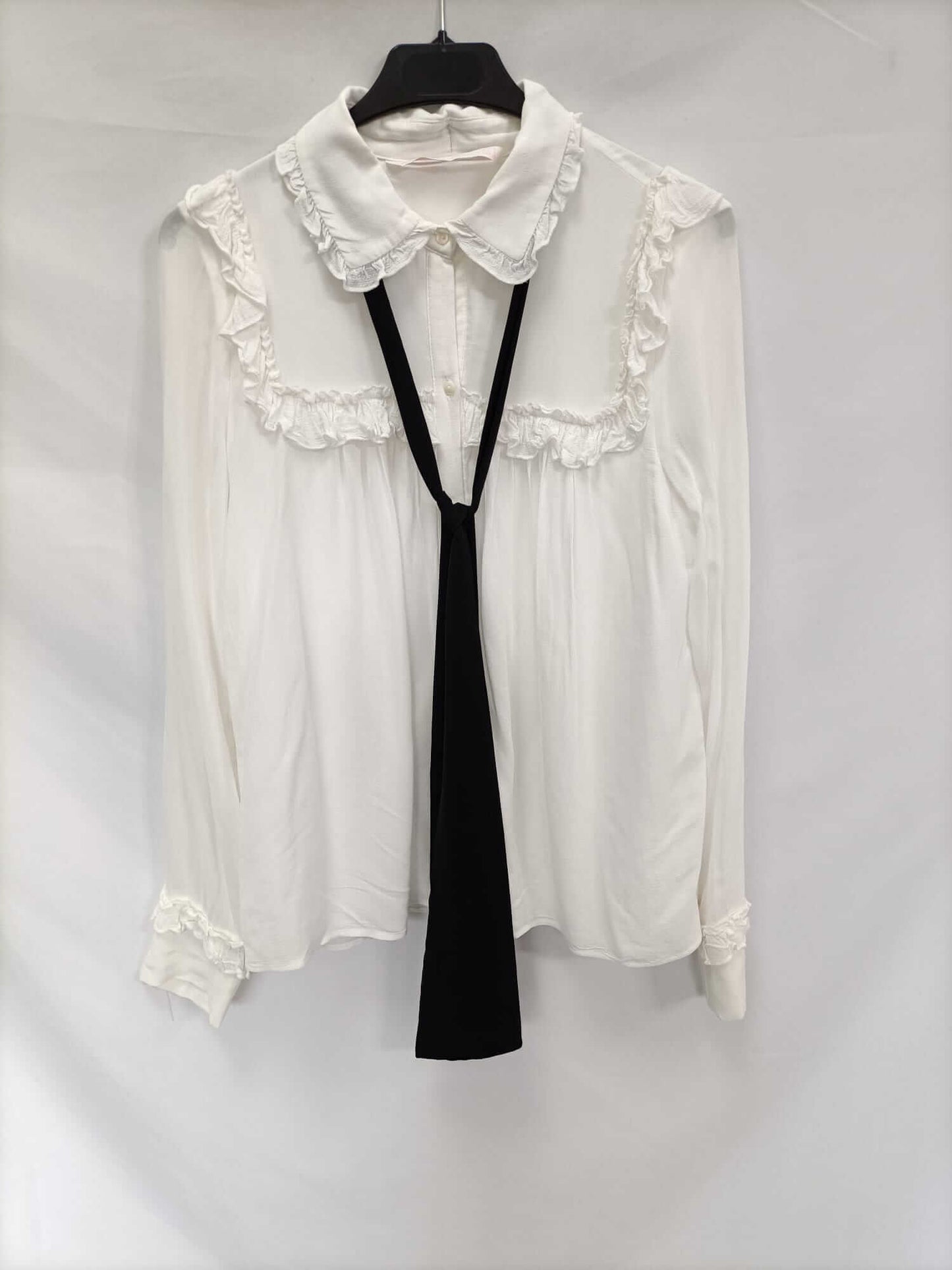 ZARA. Camisa blanca lazada T.s