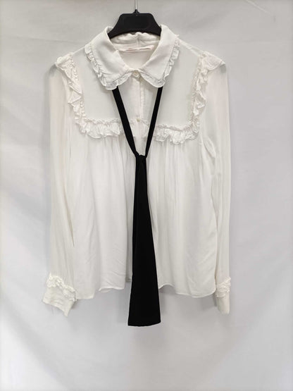 ZARA. Camisa blanca lazada T.s
