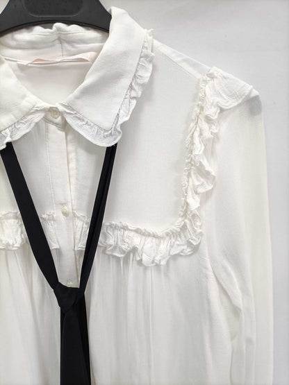 ZARA. Camisa blanca lazada T.s