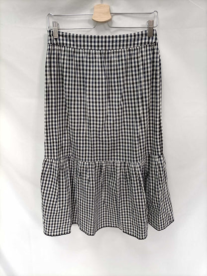 MANGO. Falda midi cuadros T.m