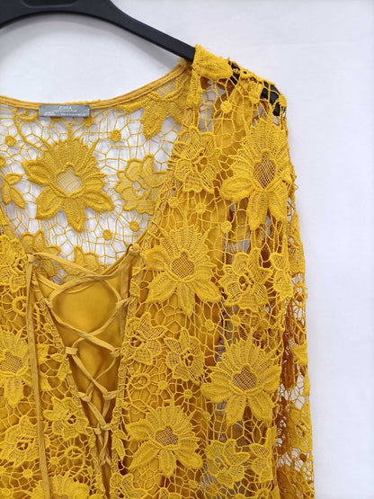 ZARA. Mustard lace dress TM