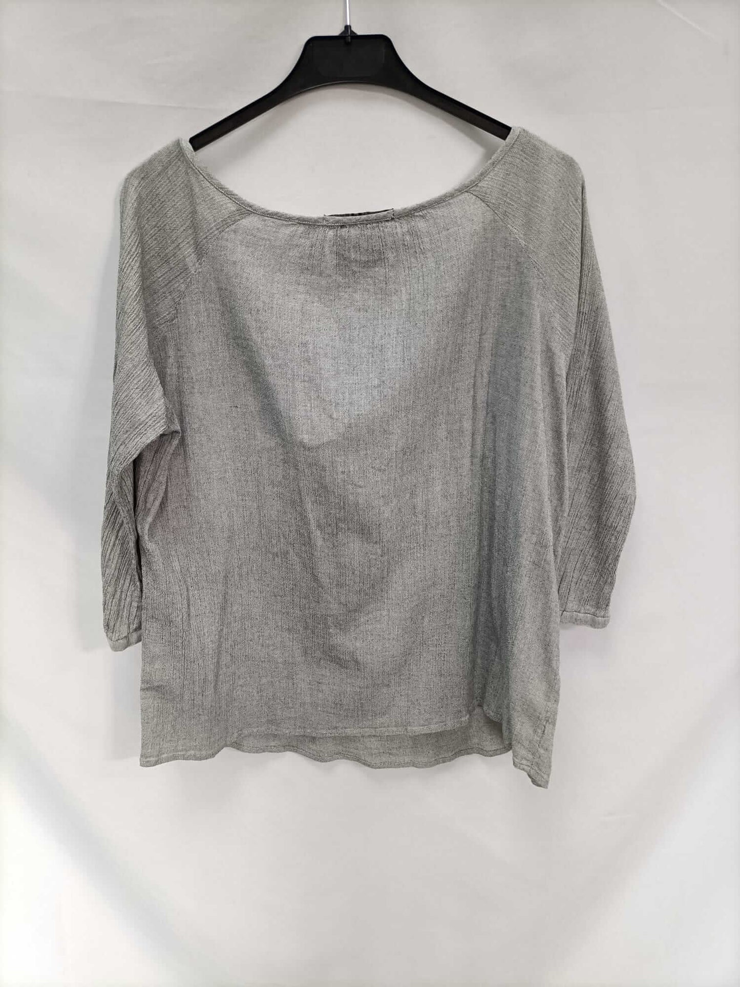 MAISON SCOTCH. Blusa gris plisada Tu (s/m)