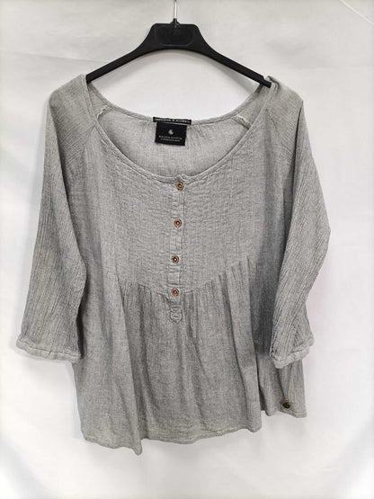 MAISON SCOTCH. Blusa gris plisada Tu (s/m)