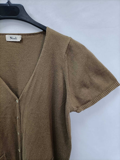 NICOLI. Top marró verdoso punto T.18 (xs)