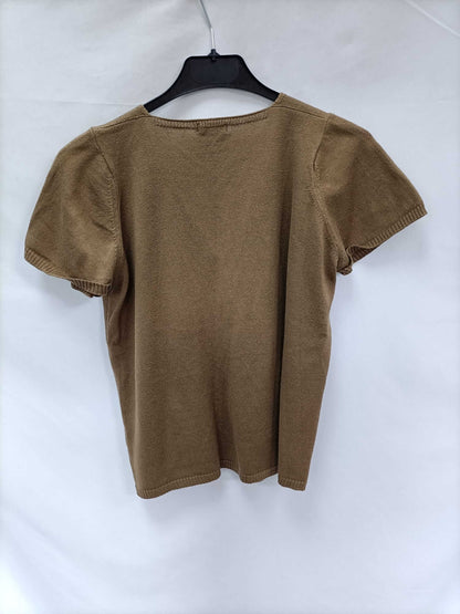NICOLI. Top marró verdoso punto T.18 (xs)