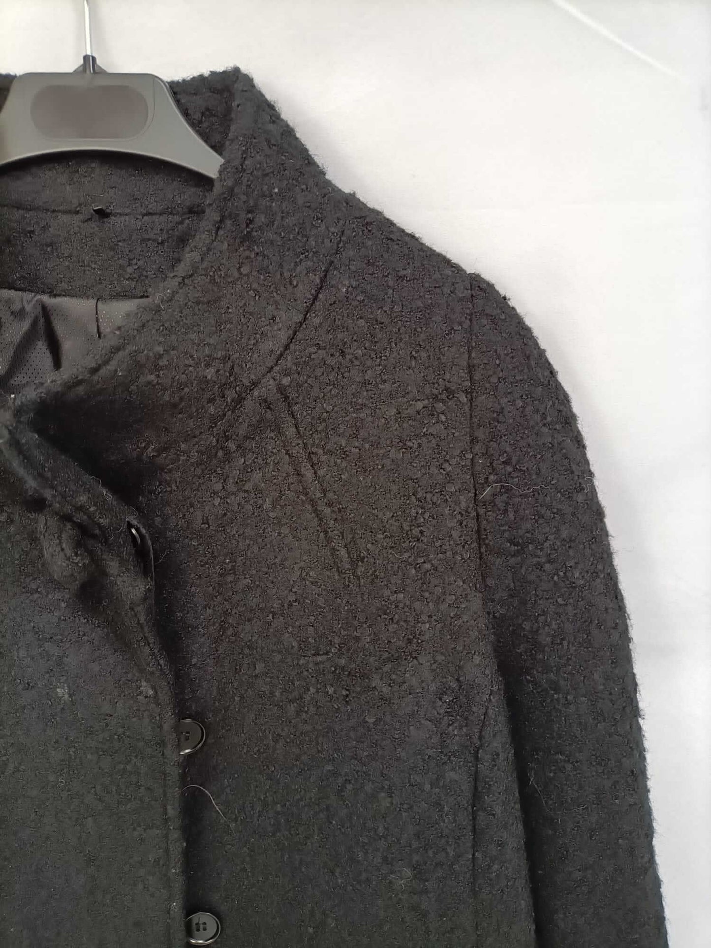 YERA. Black sheepskin coat, size 44