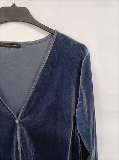 OTHERS. Blue velvet cardigan Tm/l