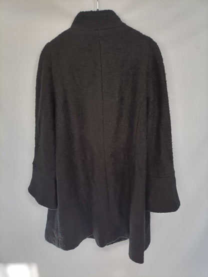 YERA. Black sheepskin coat, size 44