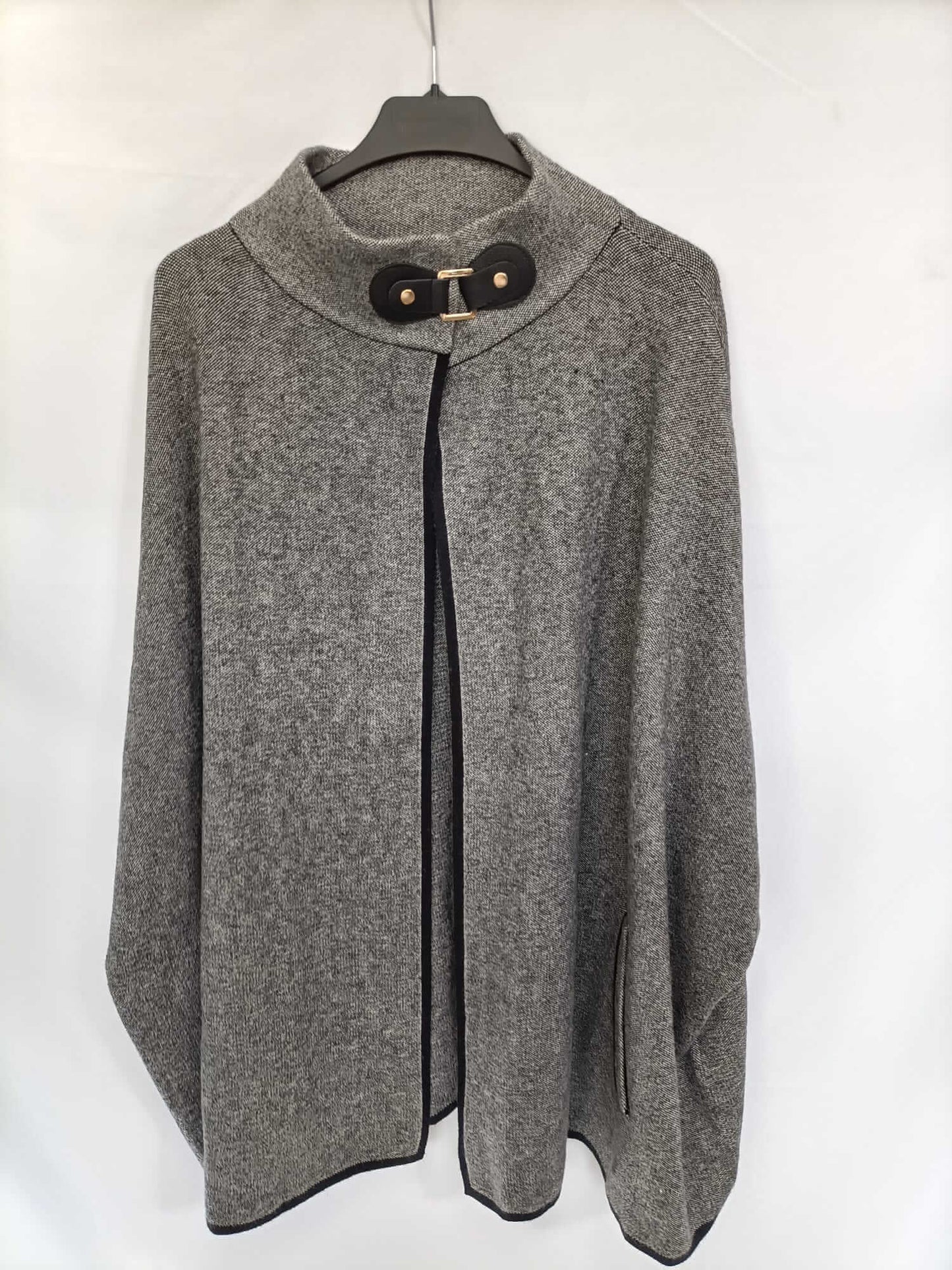 PARFOIS. Poncho gris jaspeado Tu