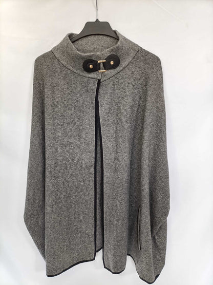 PARFOIS. Poncho gris jaspeado Tu