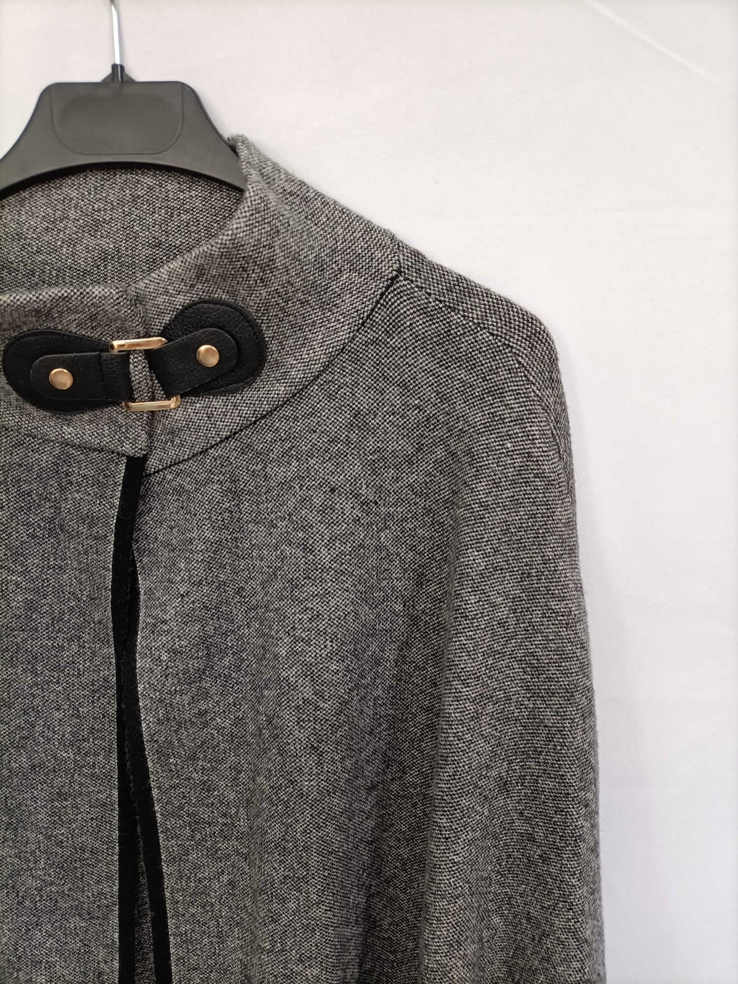 PARFOIS. Poncho gris jaspeado Tu