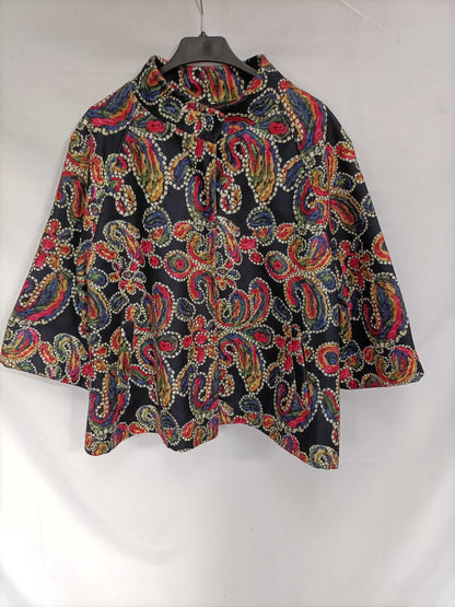 OTRAS. Abrigo negro amebas colores T.xl