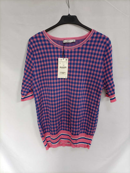 ZARA. Top pata de gallo T.l