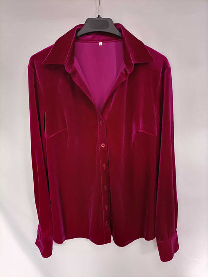 OTRAS. Blusa rosa terciopelo T.l