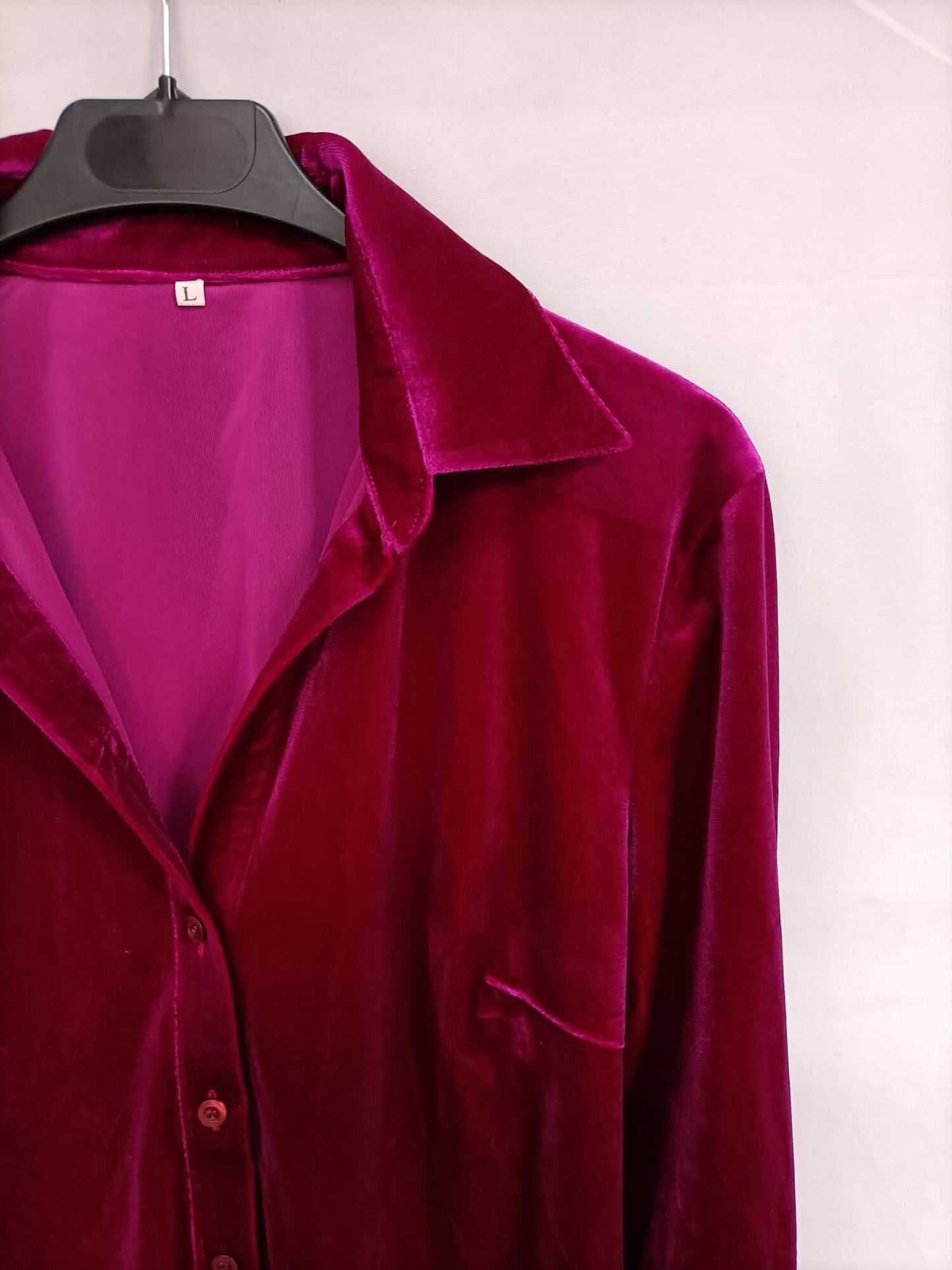 OTRAS. Blusa rosa terciopelo T.l