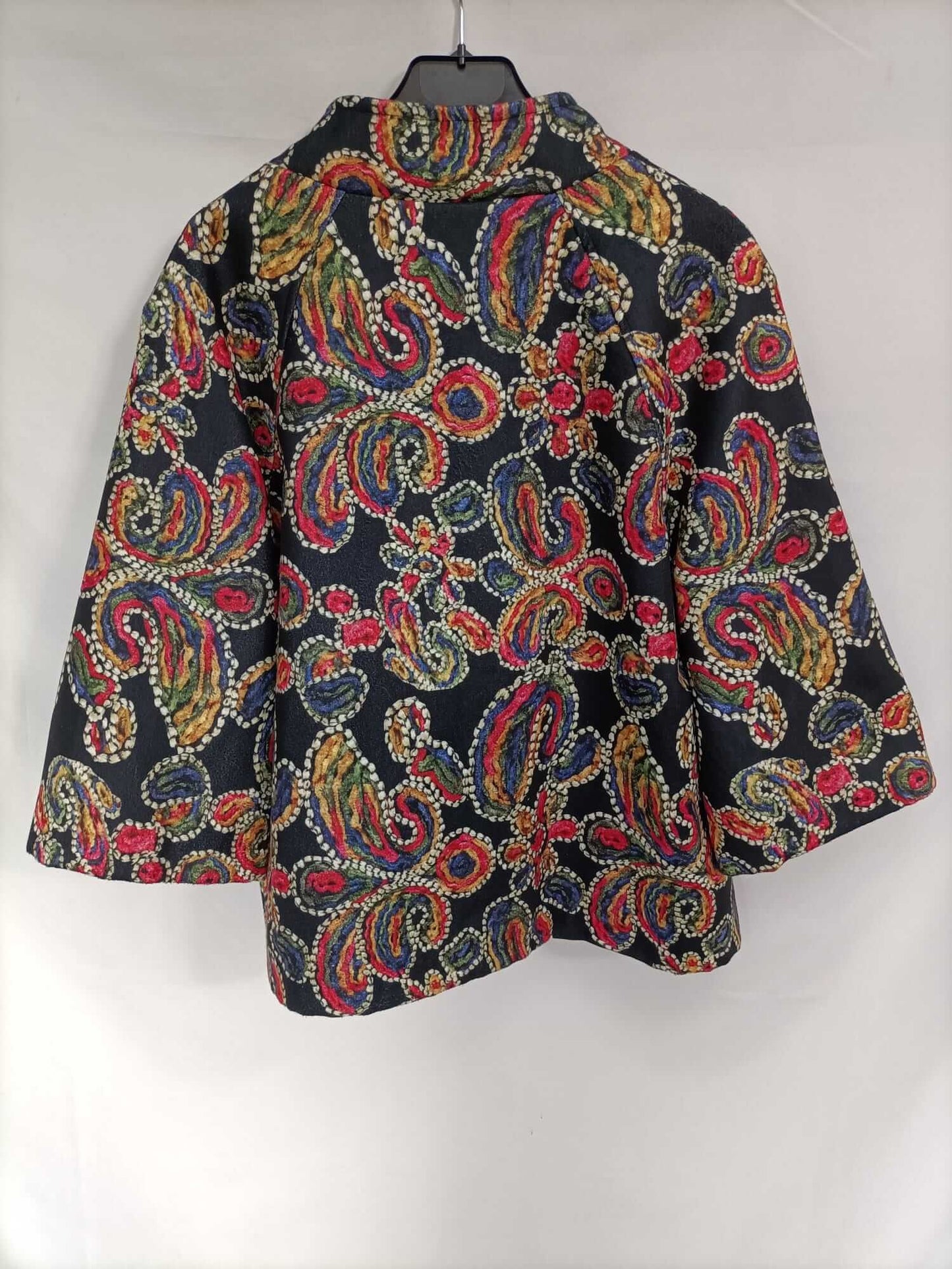 OTRAS. Abrigo negro amebas colores T.xl