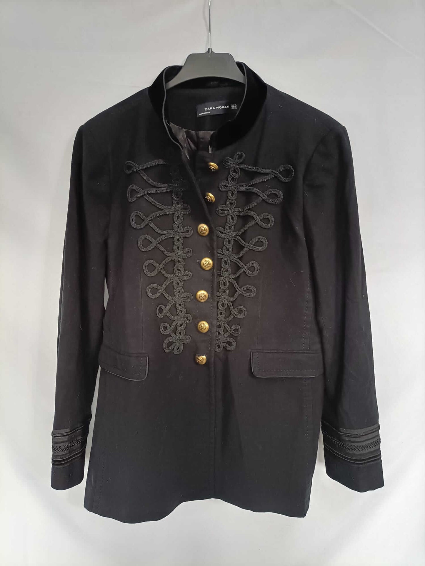 ZARA. Black cloth coat, size XL