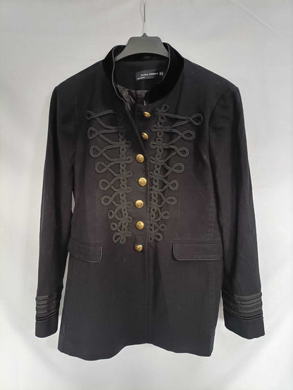 ZARA. Black cloth coat, size XL