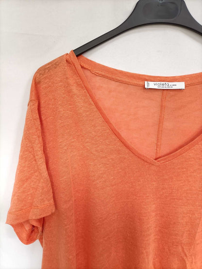 VIOLETA BY MANGO. Camiseta naranja T.xl