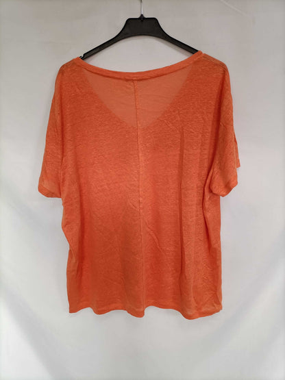 VIOLETA BY MANGO. Camiseta naranja T.xl