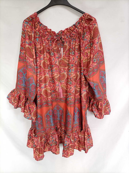 FANELLO (JEUVRE). Vestido burdeos amebas Tu (l/xl)