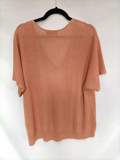 market.EL CORTE INGLES. Top jaspeado naranja T.l