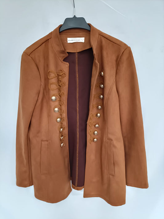MULAYA. Chaqueta antelina camel T.l