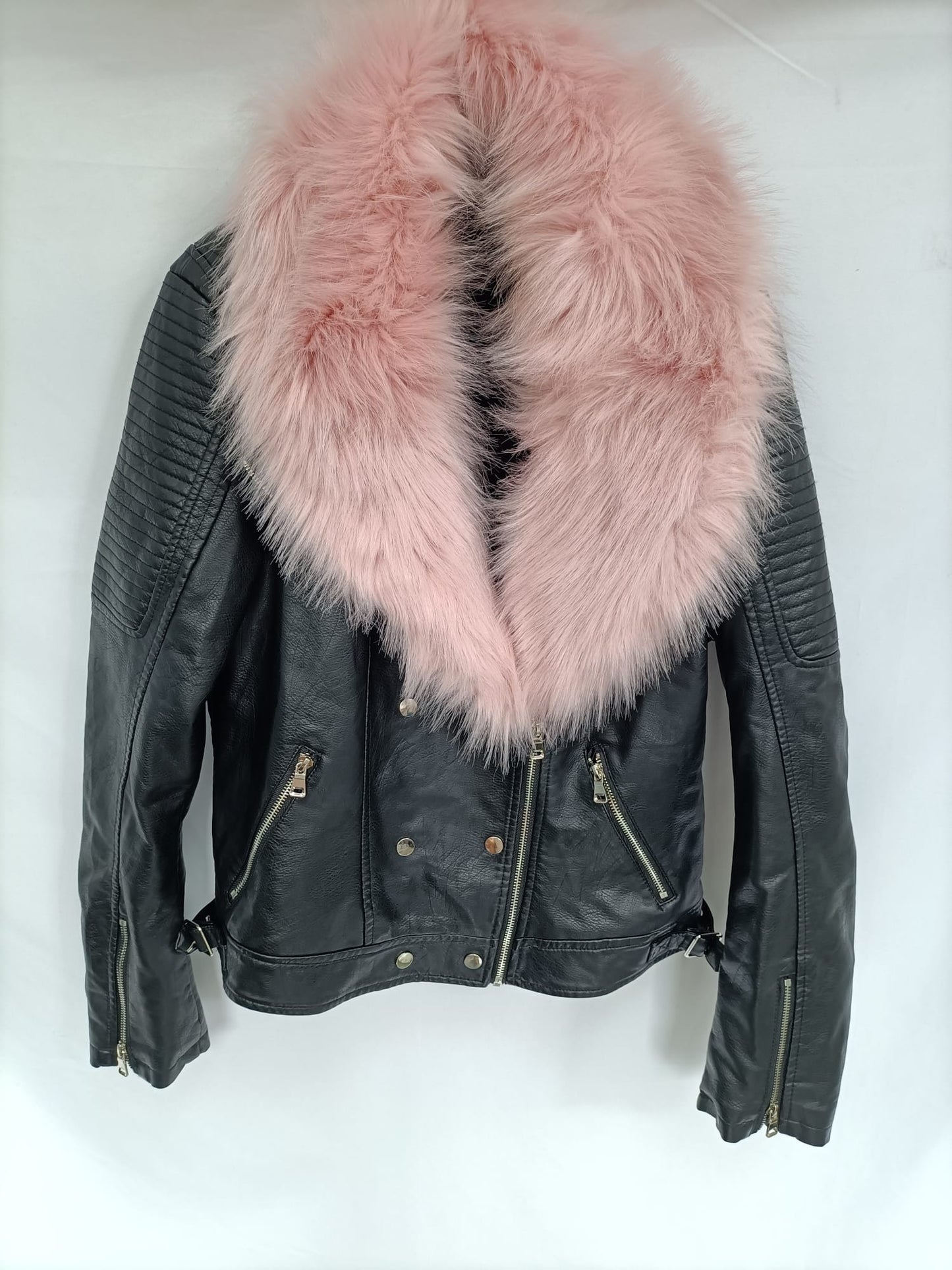 OTRAS. Cazadora negra polipiel cuello Tu (l)