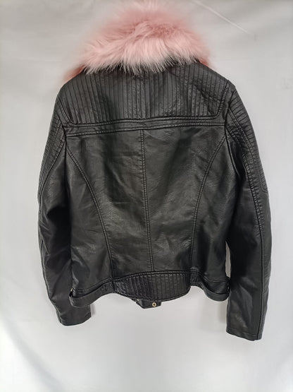 OTRAS. Cazadora negra polipiel cuello Tu (l)