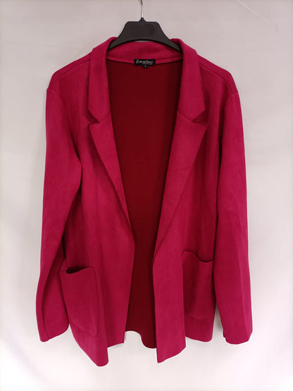 OTRAS. Blazer antelina rosa fucsia T.l