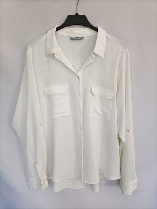 PRIVILEGE.Blusa blanca básica T.L/XL