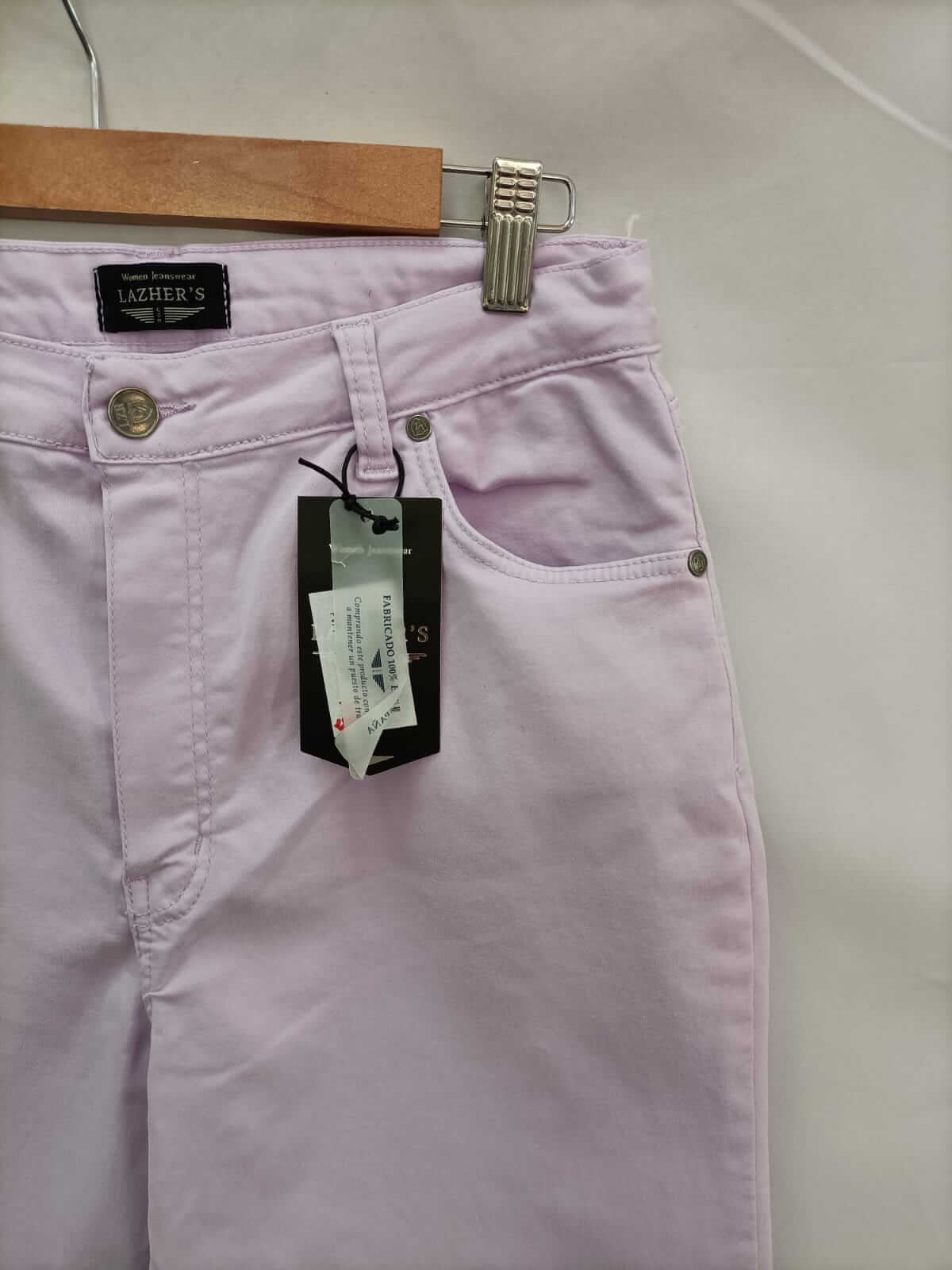 LAZHER.Pantalones lila denim T.44