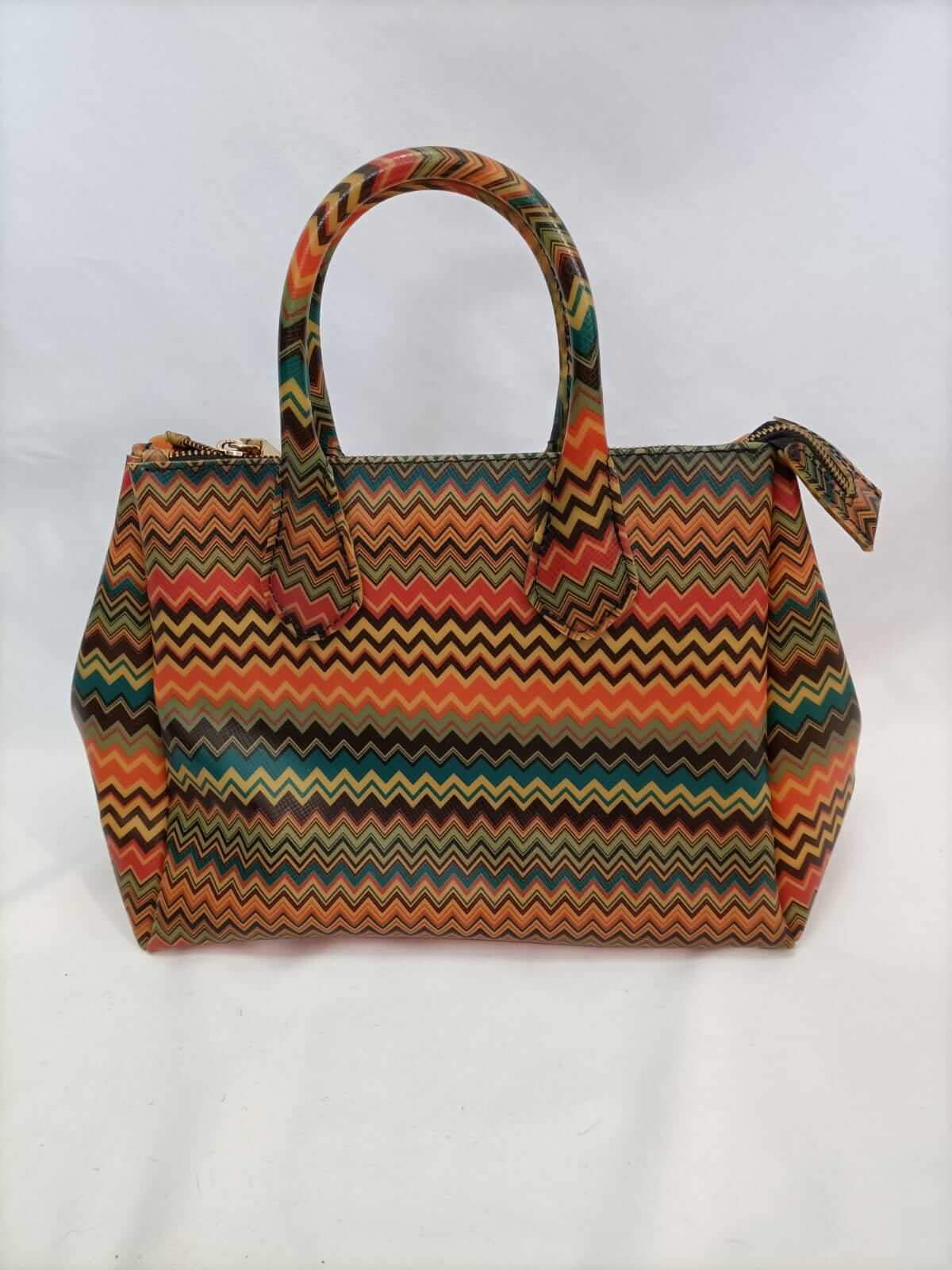GUM.Ocher-toned striped bag
