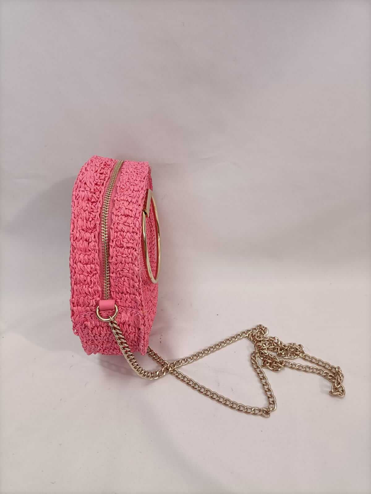 H&amp;M. Pink raffia bag