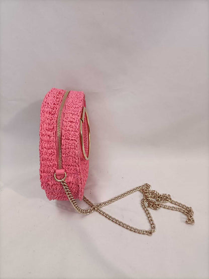 H&amp;M. Pink raffia bag