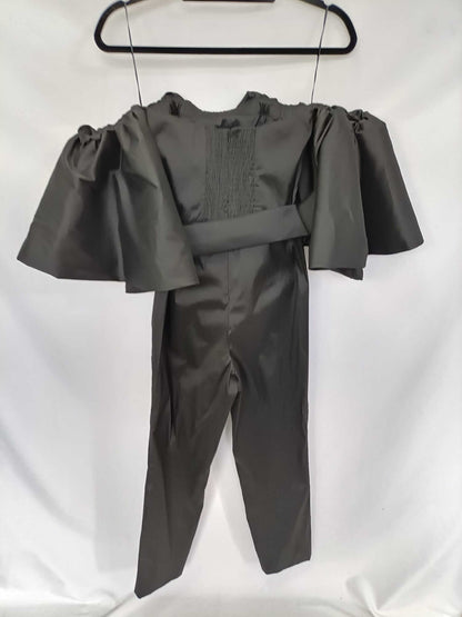 ZARA. Mono negro largo volante T.m