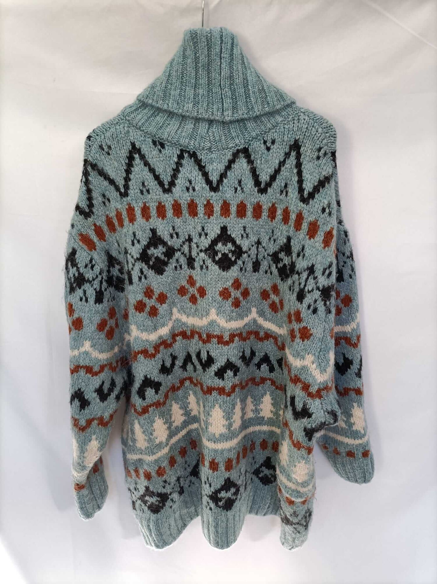 ZARA, Jersey/vestido turquesa navideño T.s