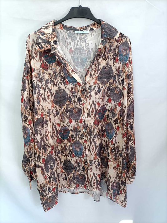 PINPON LILI. Blusa fluida estilo retro Tu (l/xl)