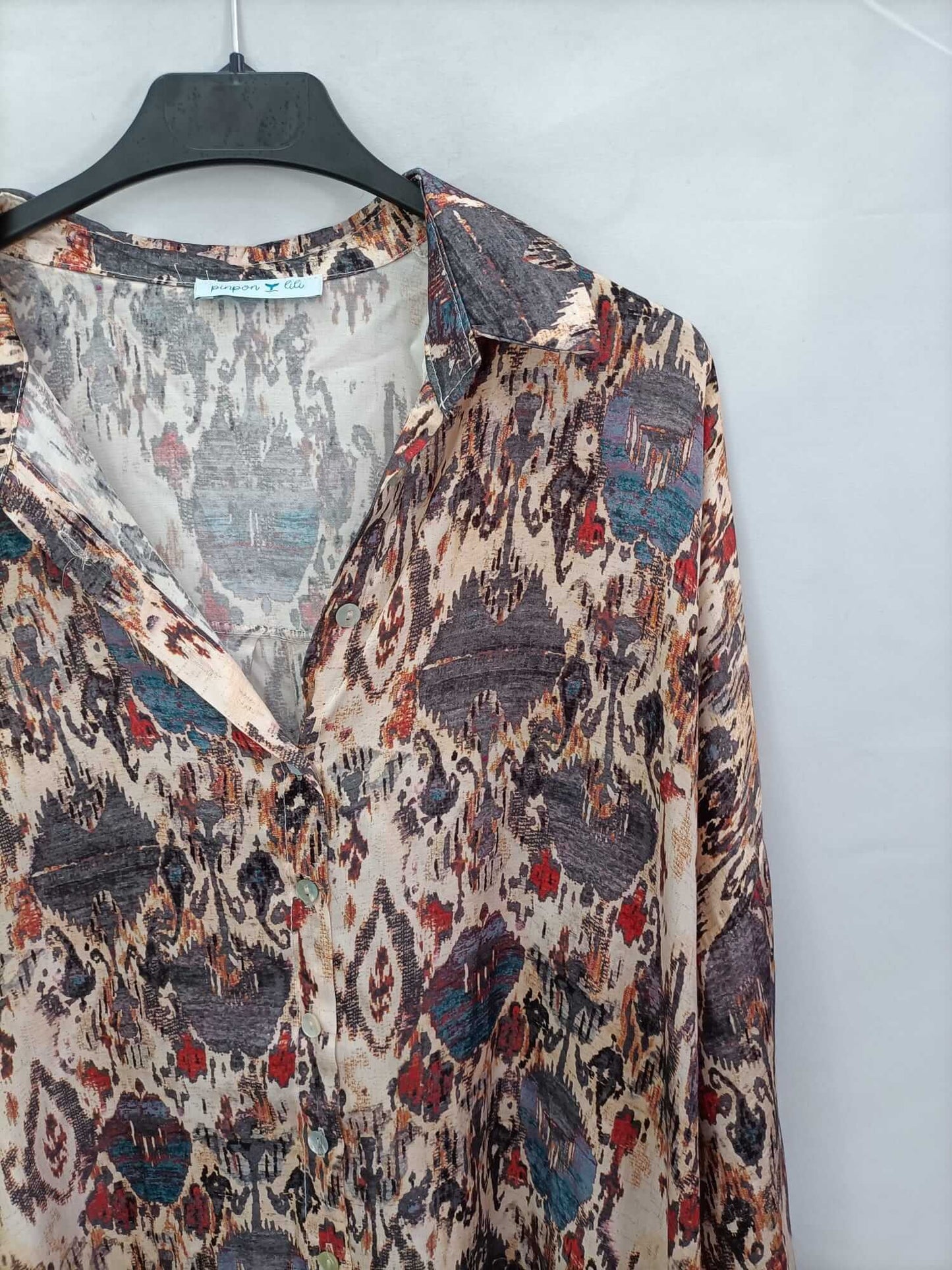 PINPON LILI. Blusa fluida estilo retro Tu (l/xl)