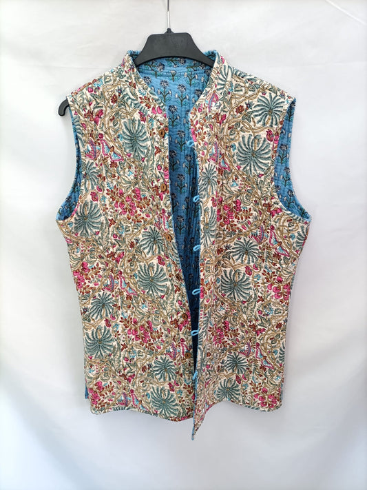 OTRAS. Chaleco reversible flores T.xl