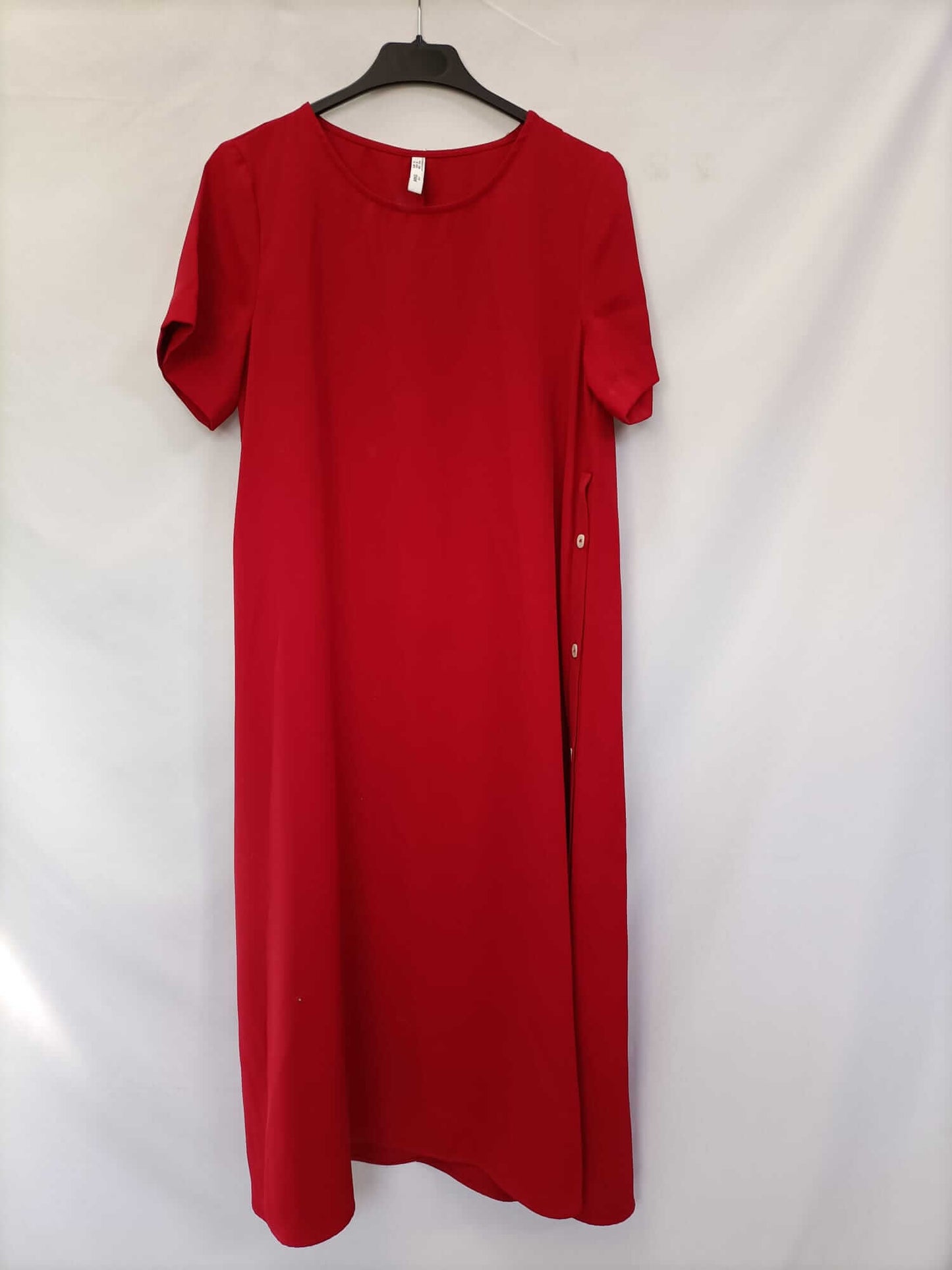 MANGO. Vestido midi rojo botones T.s