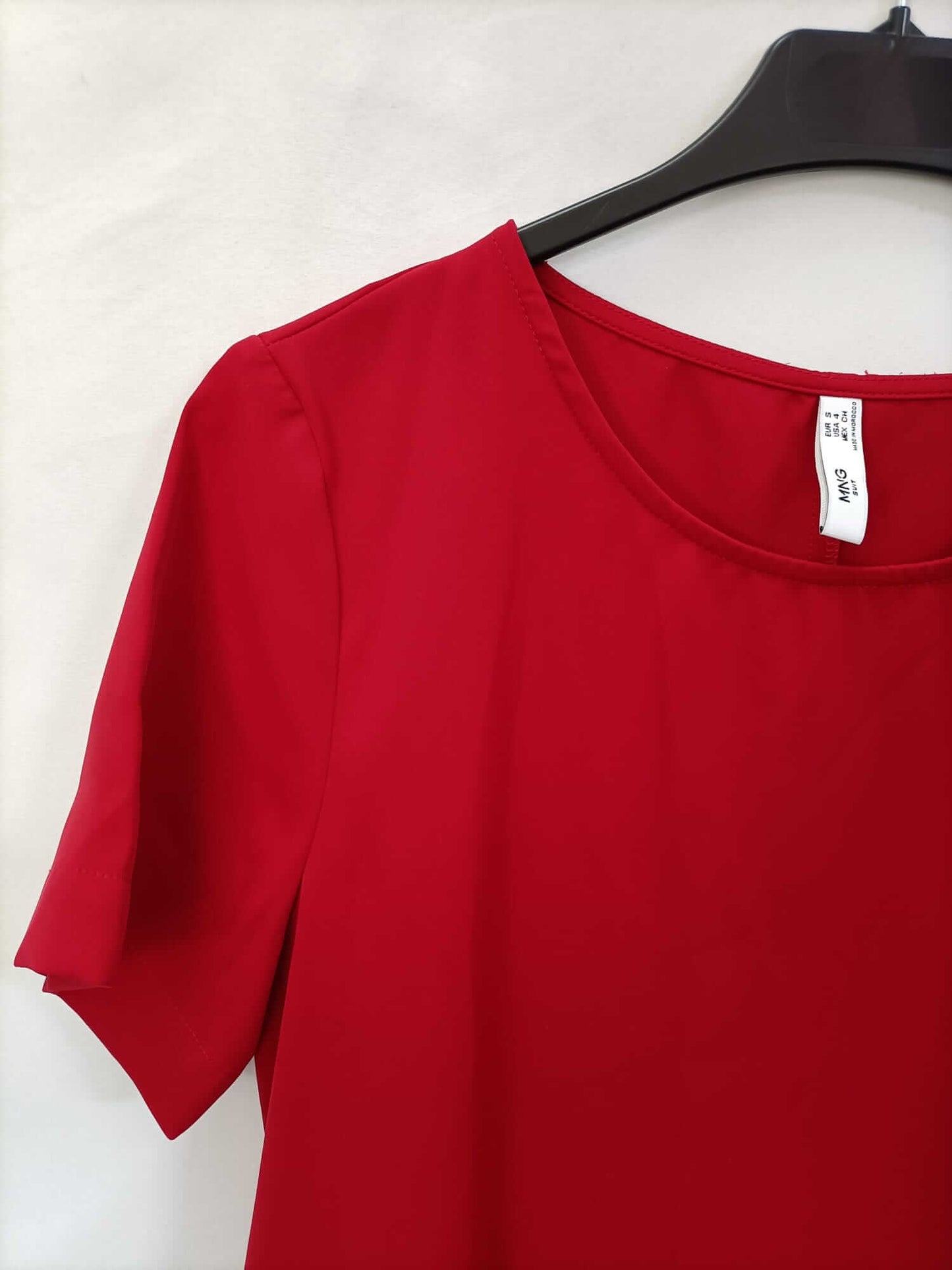MANGO. Vestido midi rojo botones T.s