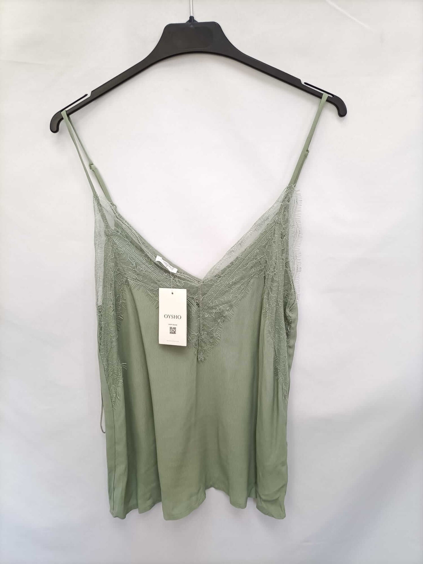OYSHO. Top lencero verde T.s