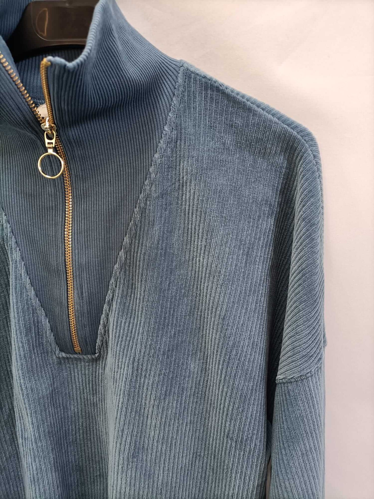 SÉZANE.Sudadera pana azul T.xs