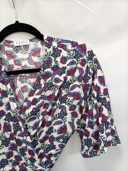 CLAUDIE PIERLOT.Vestido largo flores T.m/l