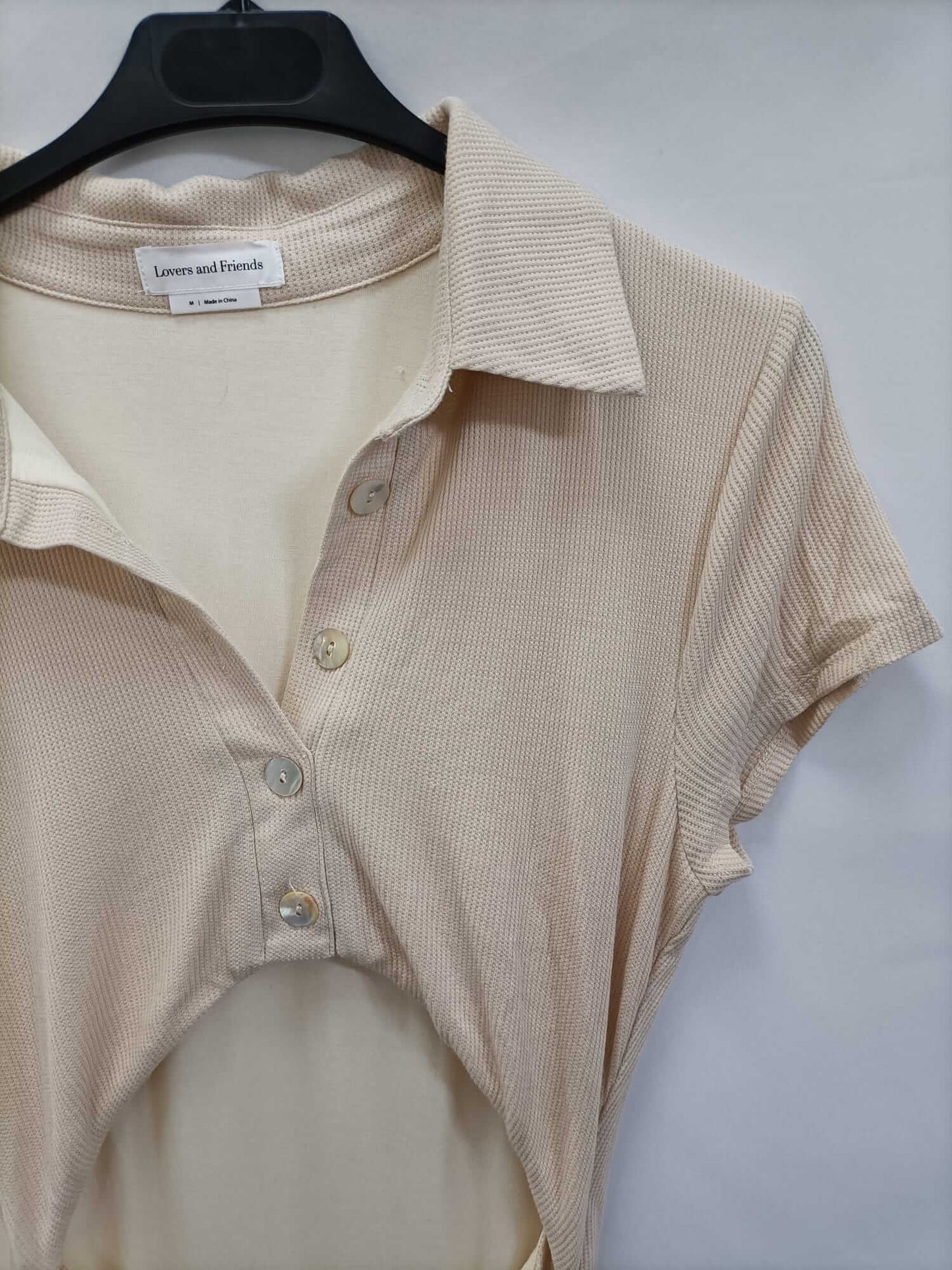 LOVERS&FRIENDS.Vestido corto canalé T.m