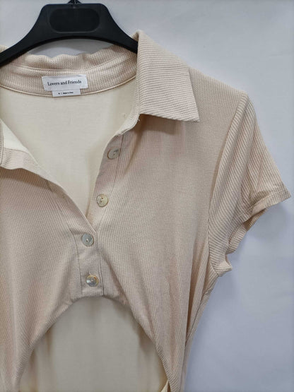 LOVERS&FRIENDS.Vestido corto canalé T.m